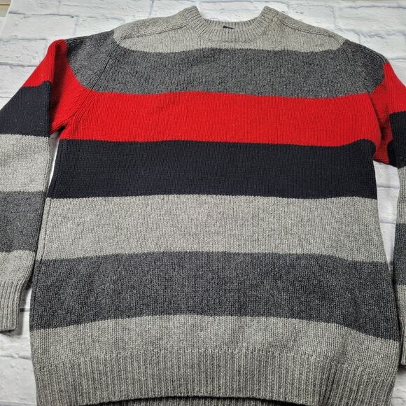 Cherokee Lambswool Blend Wide Charcoal Striped Sweater size XL - Picture 3 of 11